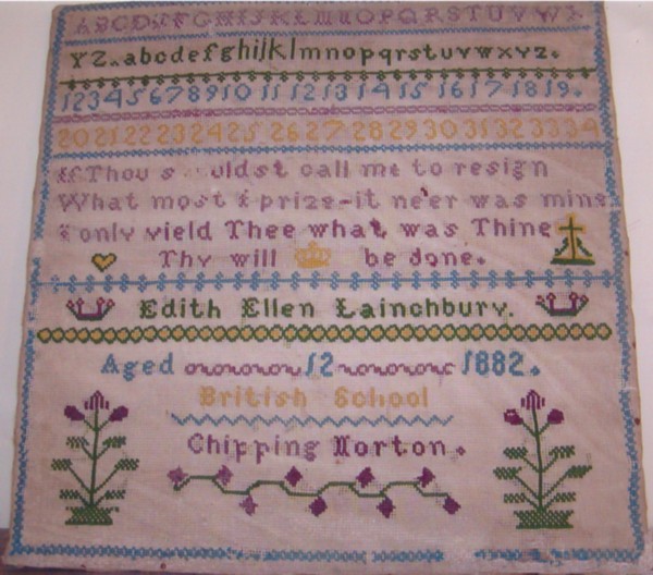 Edith Ellen 
           LAINCHBURY sampler